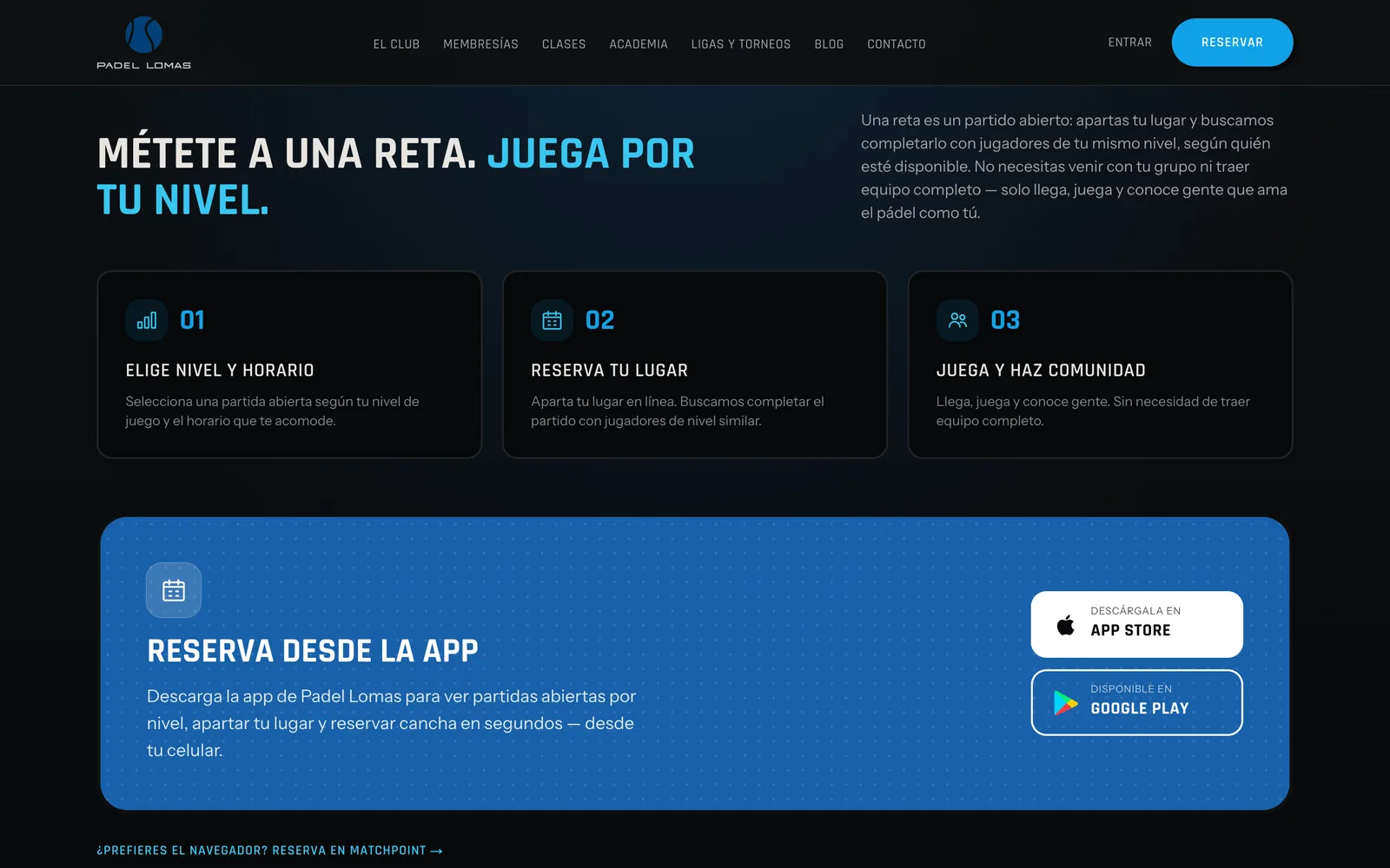 Padel Lomas — Club operations, content and reporting.